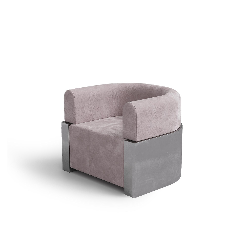 Кресло Verc S, металл, велюр, бежевый