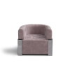 Кресло Verc S, металл, велюр, бледно-розовый