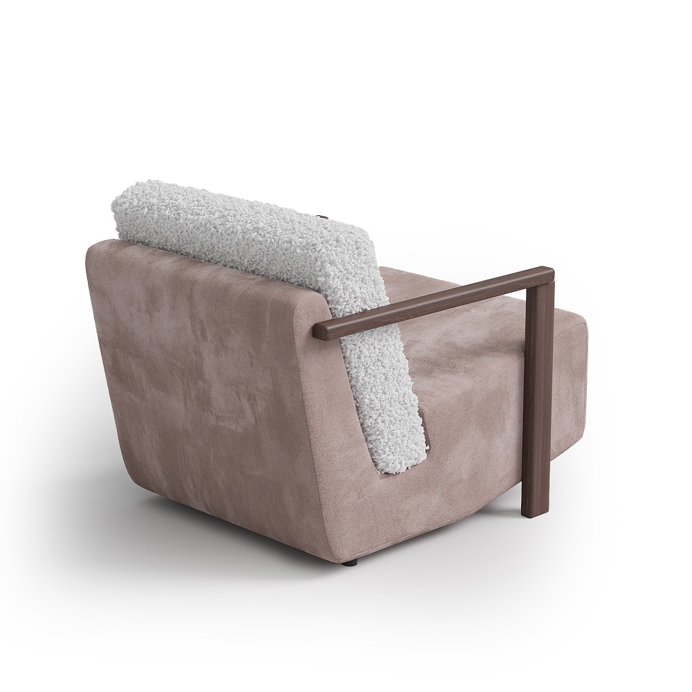 Кресло Koba, замша, искусственный мех, светло-коричневый