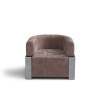 Кресло Verc S, металл, велюр, коричневый