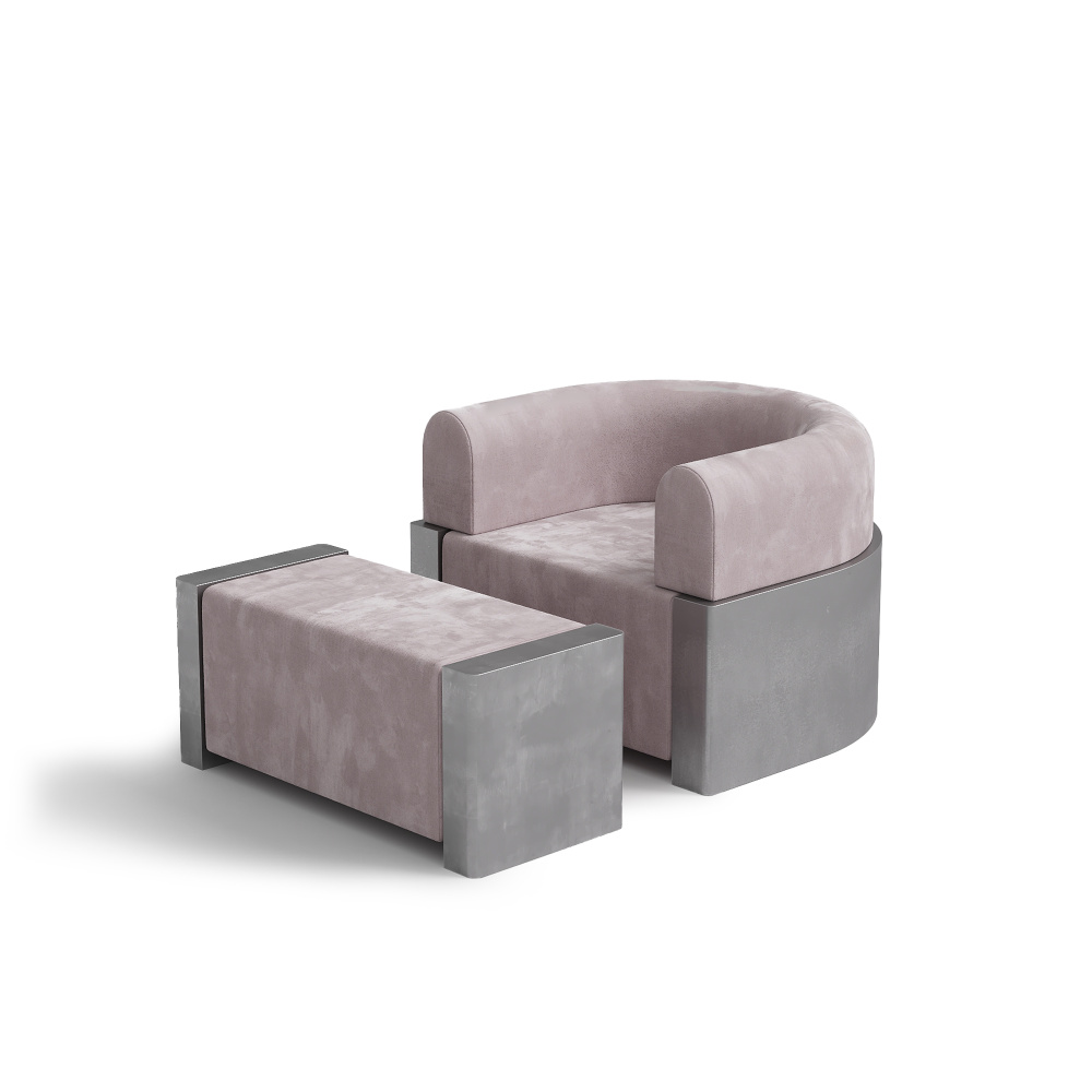 Кресло Verc B, велюр, металл, бежевый