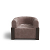 Кресло Verc B, велюр, шпон, коричневый