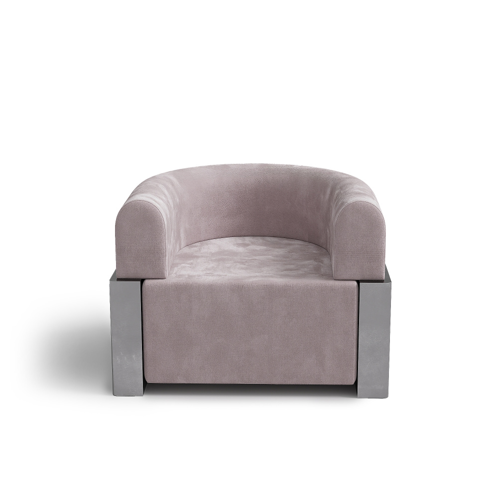 Кресло Verc B, велюр, металл, бежевый