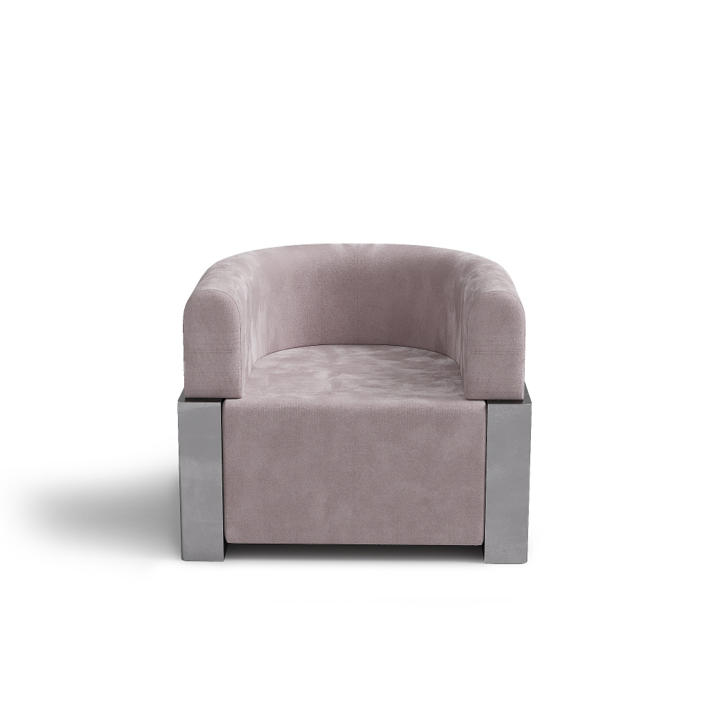 Кресло Verc S, металл, велюр, бежевый