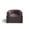 Кресло Verc B, велюр, шпон, темно-коричневый